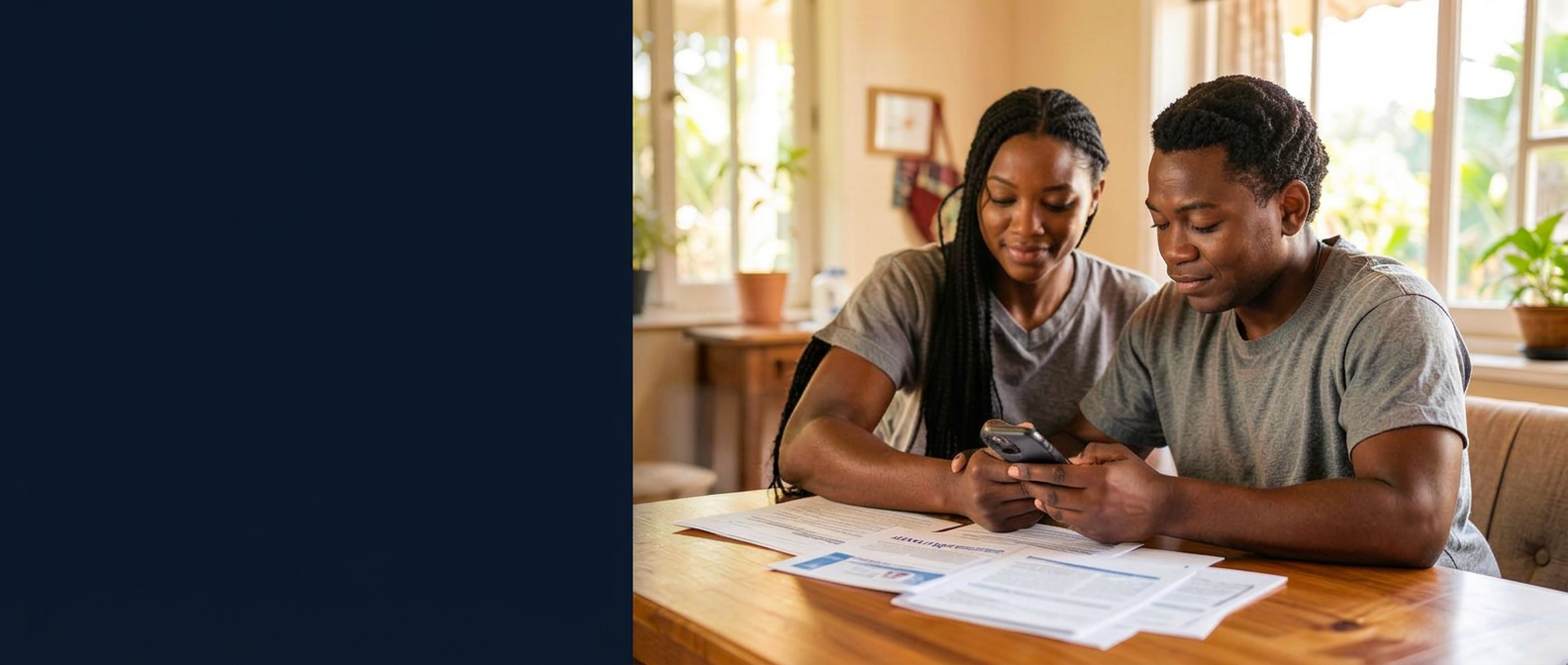 South African customers completing a loan application